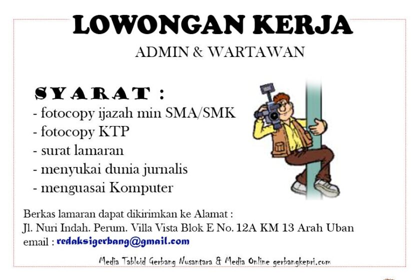 Lowongan Reporter - Wartawan