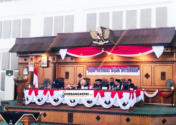 Ketua DPRD Kota Tanjungpinang saat memimpin jalannya Rapat Paripurna. (Foto GK.com)