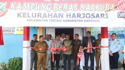 Sekda Karimun Resmikan Kampung Bebas Narkoba di Harjosari